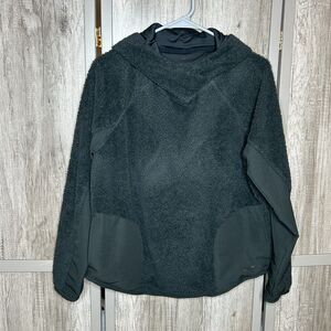 Nike Sherpa Hoodie Pullover Pockets Black Color
